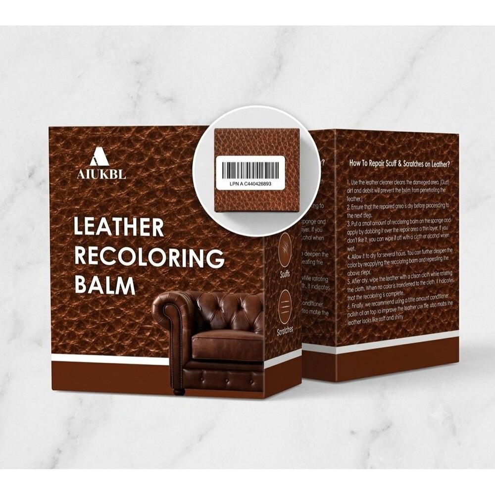 AIUKBL Leather Recoloring Balm - Medium Brown Restoration Dye for Couches, Car S